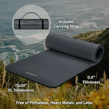 Retrospec Solana Yoga Mat 1/2" Thick Non-Slip
