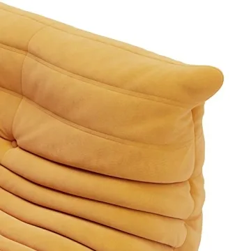 Fireside Chair, Mid Century Floor Sofa, Soft Floor Lounge Chair Lazy Sofa Accent Chair for Living Room Bedroom Salon Office (Suede, Yellow)