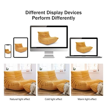 Fireside Chair, Mid Century Floor Sofa, Soft Floor Lounge Chair Lazy Sofa Accent Chair for Living Room Bedroom Salon Office (Suede, Yellow)