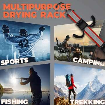 UTTY Hanging Multipurpose Portable Hockey Drying Rack - Hockey Gear Drying Rack with Adjustable Hooks for Home, Travel & Outdoor Use - Gear Keeper and Sports Equipment Hanger