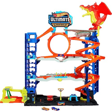 Hot Wheels City Ultimate Garage Set with Dragon & Cars