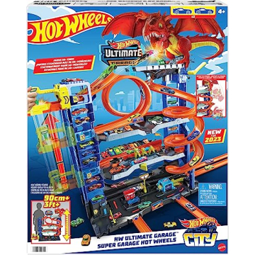 Hot Wheels City Ultimate Garage Set with Dragon & Cars