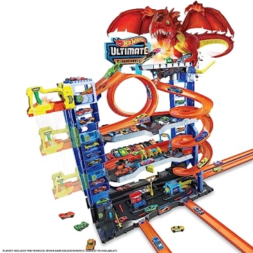 Hot Wheels City Ultimate Garage Set with Dragon & Cars