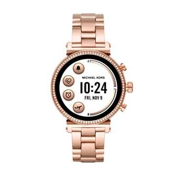 Michael Kors Access Women's Sofie Heart Rate' Touch-Screen Smartwatch with Stainless-Steel Strap, Rose Gold, 18 (Model: MKT5063)