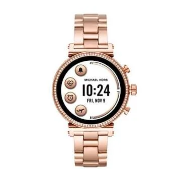 Michael Kors Access Women's Sofie Heart Rate' Touch-Screen Smartwatch with Stainless-Steel Strap, Rose Gold, 18 (Model: MKT5063)