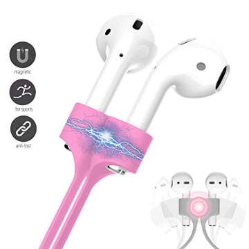 Ultra Strong Magnetic Airpod Pro Strap Anti-Lost Cord Sports Lanyard Compatible with Airpods 3rd 2nd Generation Pro 3 2 1 (Pink)