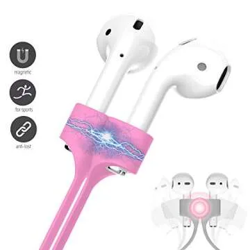 Ultra Strong Magnetic Airpod Pro Strap Anti-Lost Cord Sports Lanyard Compatible with Airpods 3rd 2nd Generation Pro 3 2 1 (Pink)