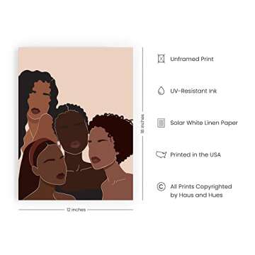 HAUS AND HUES African American Women Painting for Walls African Art Wall Decor | Black Women Wall Ar...