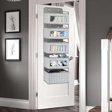 Large Capacity Over the Door Organizer with 5 Pockets