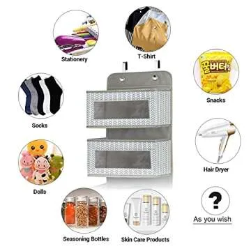 Large Capacity Over the Door Organizer with 5 Pockets