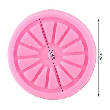 Silicone Molds for Baking,Wagon Wheel Silicone Molds Baby Birthday Cupcake Topper Fondant Cake Decorating Tools Cookie Candy Resin Clay Chocolate Moulds