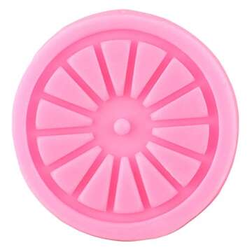 Silicone Molds for Baking,Wagon Wheel Silicone Molds Baby Birthday Cupcake Topper Fondant Cake Decorating Tools Cookie Candy Resin Clay Chocolate Moulds