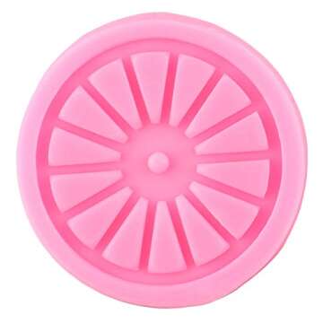 Silicone Molds for Baking,Wagon Wheel Silicone Molds Baby Birthday Cupcake Topper Fondant Cake Decorating Tools Cookie Candy Resin Clay Chocolate Moulds