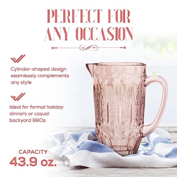 Elegant Elle Decor Vintage Glass Pitcher for Entertaining Uniquely