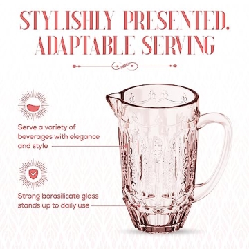 Elegant Elle Decor Vintage Glass Pitcher for Entertaining Uniquely