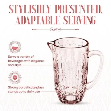 Elegant Elle Decor Vintage Glass Pitcher for Entertaining Uniquely