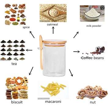 Glass Jars with Bamboo Lids - Set of 6 Containers