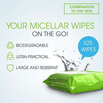 Bioderma - Sébium H2O - Biodegradables Wipes - Cleansing and Make-Up Removing - for Combination to Oily Skin - 25 Wipes