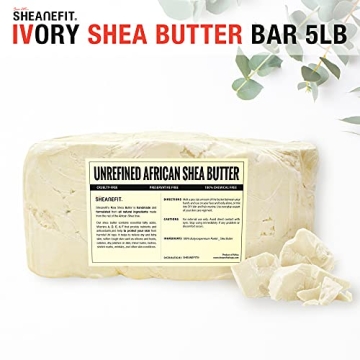 Sheanefit Unrefined Ivory Shea Butter Bulk 5 LB Bar