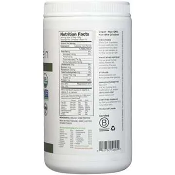 Nutiva Organic, Cold-Processed Hemp Protein from non-GMO, Sustainably Farmed Canadian Hempseed, Hi-Fiber, 16-Ounce