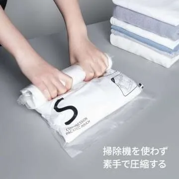 pack all Space Saver Bags, Roll Up Vacuum Storage Bags for Clothes, Reusable Compression Bags, No Pump Needed (2 x S, 2 x M, 2 x L)