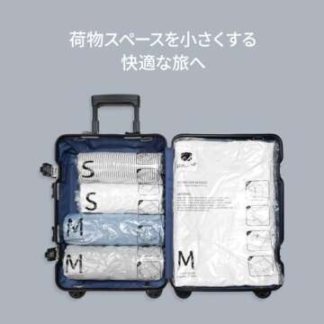 pack all Space Saver Bags, Roll Up Vacuum Storage Bags for Clothes, Reusable Compression Bags, No Pump Needed (2 x S, 2 x M, 2 x L)