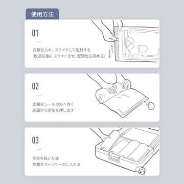 pack all Space Saver Bags, Roll Up Vacuum Storage Bags for Clothes, Reusable Compression Bags, No Pump Needed (2 x S, 2 x M, 2 x L)