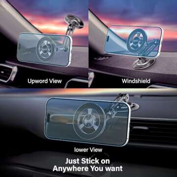 Magnetic Phone Holder for Car, Phone Holders for Car [360° Rotation], Dashboard Magnetic Car Phone Holder, Car Phone Holder for iphone 15 14 13 12