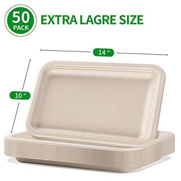 BLOOMOON 50 Pack Large Seafood Disposable Trays - Perfect for Boils & BBQs