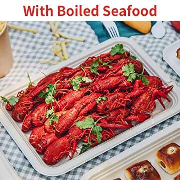 BLOOMOON 50 Pack 14 Inch Disposable Crawfish Trays