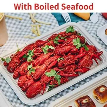 BLOOMOON 50 Pack 14 Inch Disposable Crawfish Trays