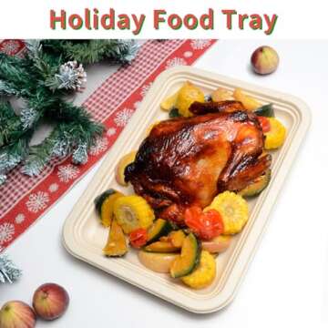 BLOOMOON 50 Pack 14 Inch Disposable Crawfish Trays