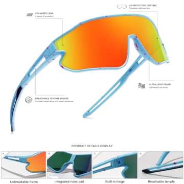 SEKKAF Kids Polarized Sunglasses for Sports and Play