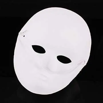 12 Pack DIY Full Face Masks Paper Mache Art Masks White Craft Mask Paintable Masks Blank Costume Masks for Mardi Gras, Masquerade, Cosplay, Dance Party, Halloween Party to Decorate