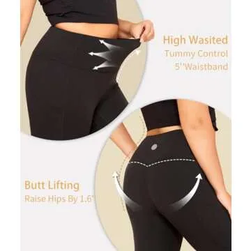 LALAGEN Plus Size Leggings for Women with Pockets-High Waisted 7/8 Leggings Tummy Control Workout Gym Yoga Pants Black 4XL