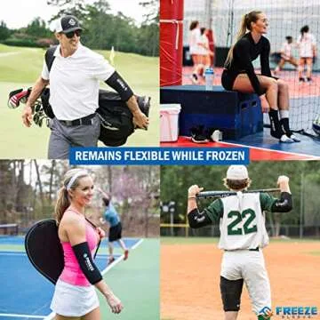 FreezeSleeve Ice & Heat Therapy Sleeve- Reusable, Flexible Gel Hot/Cold Pack, 360 Coverage for Knee, Elbow, Ankle, Wrist- Black, Small/Medium