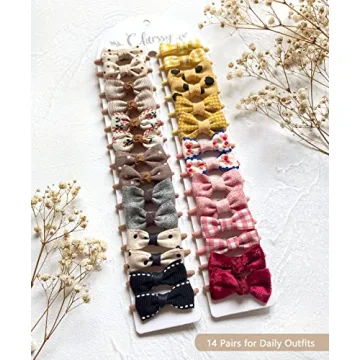 Cherssy Boutique Baby Bow Hair Ties for Girls 28 Pcs