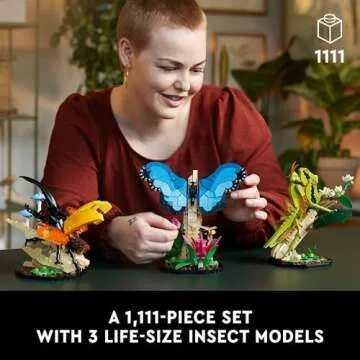 LEGO Ideas The Insect Collection, Fun Gift for Nature Lovers, with Life-Size Blue Morpho Butterfly, ...