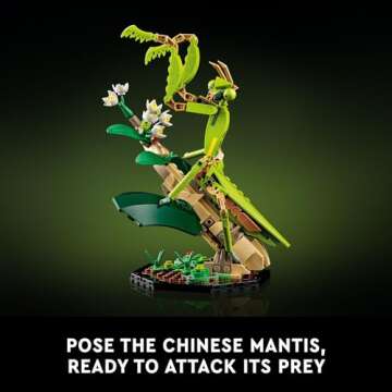 LEGO Ideas The Insect Collection, Fun Gift for Nature Lovers, with Life-Size Blue Morpho Butterfly, Hercules Beetle and Chinese Mantis Display Models, Bug Building Set and Nature Décor, 21342