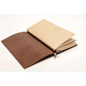 Wanderings Leather Travelers Notebook - 8.5x4.5" - Wanderings Refillable Travel Journal - Hand-Crafted Genuine Leather Journal for Writing Poets Travelers as a Diary or Life Planner - Blank Inserts