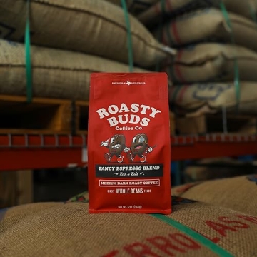 Roasty Buds Coffee Fancy Espresso Blend Gourmet Whole Bean Coffee