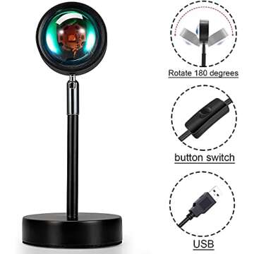 Mydethun Sunset Projection Lamp - Romantic Home Decor