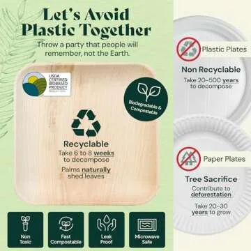 Chic Palm Leaf Disposable Plates - Eco-Friendly Dinnerware