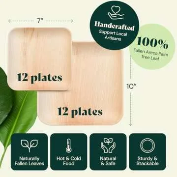 Chic Palm Leaf Disposable Plates - Eco-Friendly Dinnerware