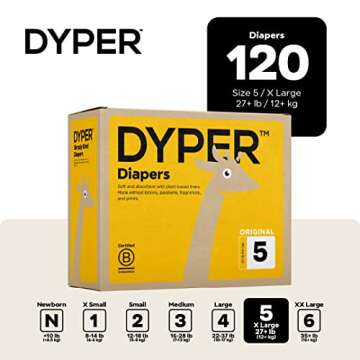 DYPER Viscose from Bamboo Baby Diapers Size 5 + 1 Pack Wet Wipes | Honest Ingredients | Made with Pl...
