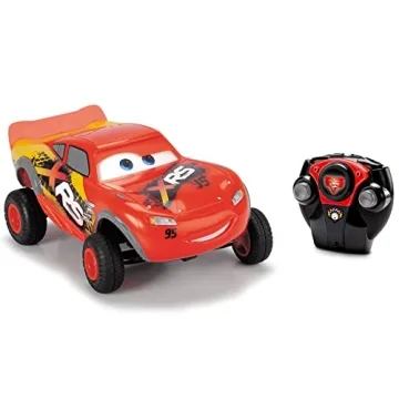 Dickie Toys : Disney Pixar Cars 1:24 Lightning McQueen XRS RC Remote Control Car 2.4 GHz, Illuminated Cars Logo on Steering Wheel, Great Toy for Kids, for Ages 3 and up,Red