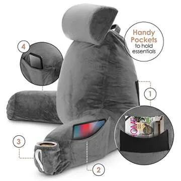 Clara Clark Reading Pillow Back Rest for Ultimate Comfort