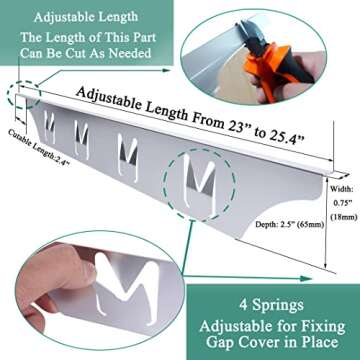 Stove Counter Gap Cover Filler, Adjustable Aluminum Design