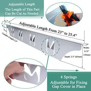 Stove Counter Gap Cover Filler, Adjustable Aluminum Design