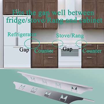 Stove Counter Gap Cover Filler, Adjustable Aluminum Design